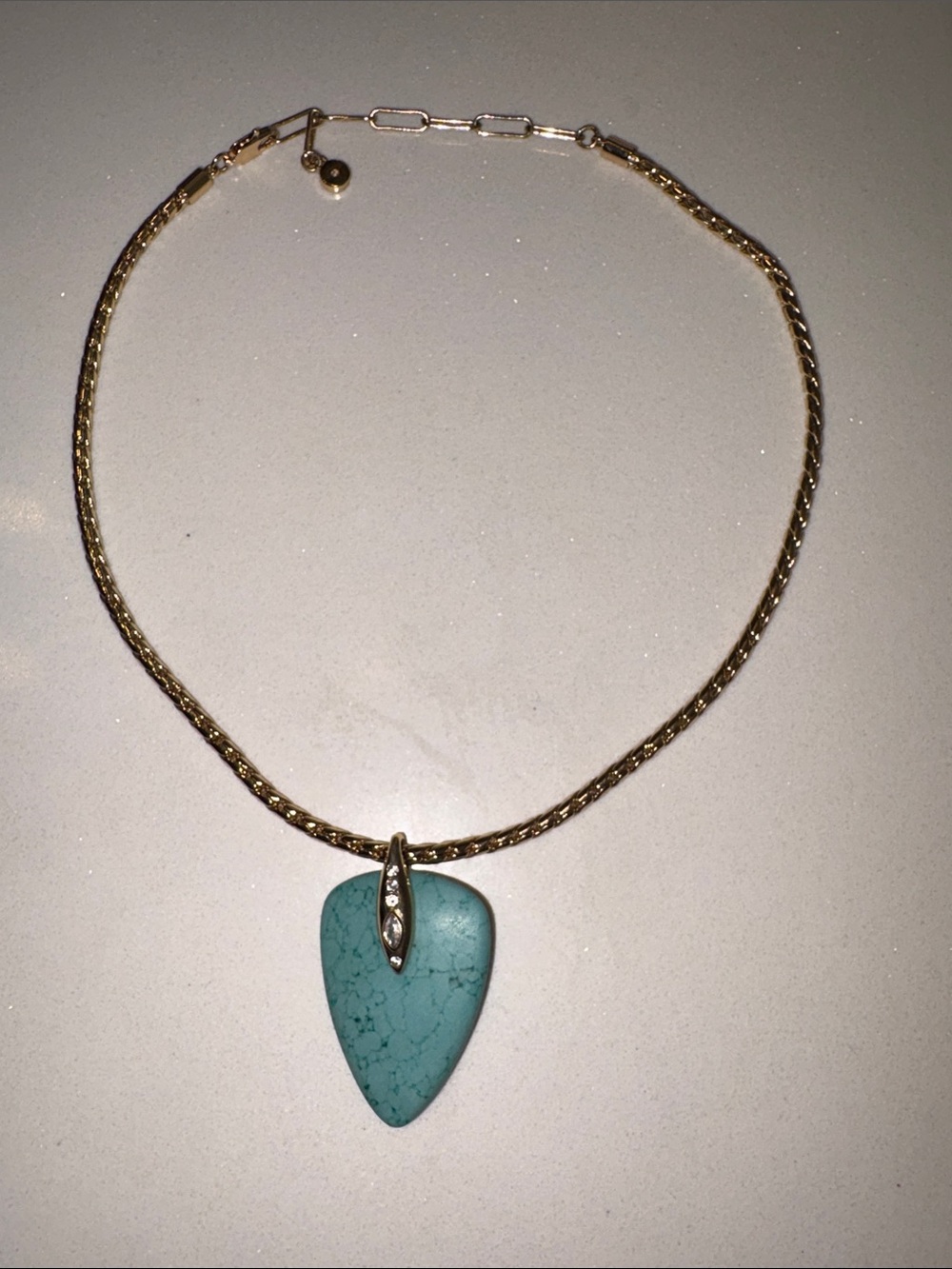 Ettika Turquoise Solstice Pendant Choker Necklace in Gold - Picture 2 of 8